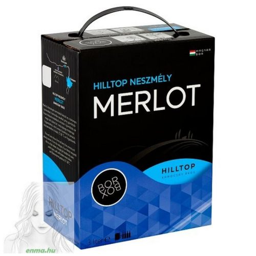 Hilltop Bor-Box Neszmély Felső-Magyarországi Merlot Száraz Vörösbor 12,5% 3 L