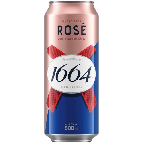 Kronenbourg 1664 Rosé málna ízű ízesített búzasör, bodza és málna gyümölcslével 0,5l Doboz (4/5%)