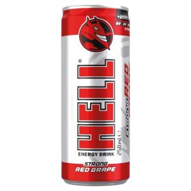Hell Energy Drink 250 ml, starker roter Traubengeschmack