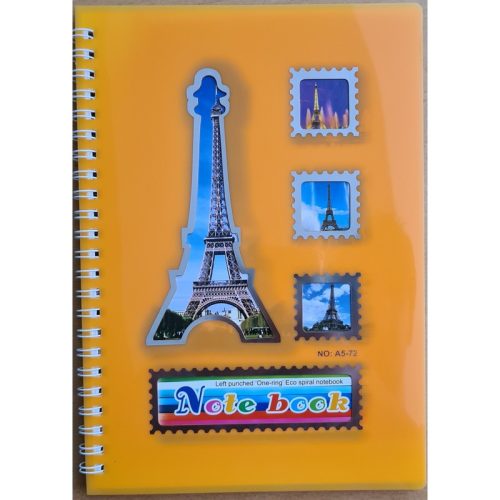 Note book A/5 Eiffel torony vonalas Több színben