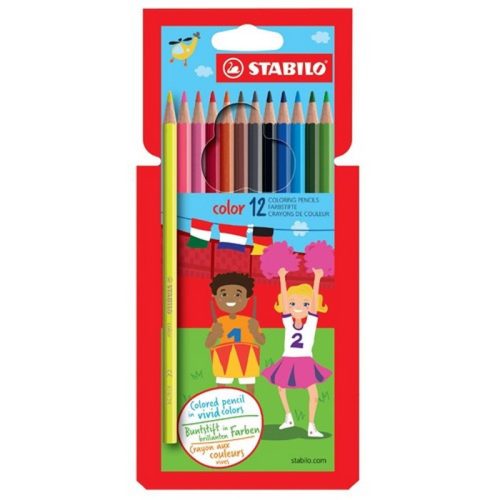 Színes ceruzák, hatdimenziós, STABILO, 12 különböző szín