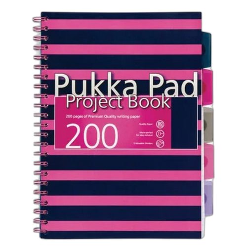 A4-es Pukka Navy Project Book Navy/Pink vonalas