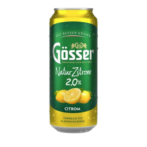 Gösser Natur Zitrone Citromos Sörital 2% 0,5 L Doboz