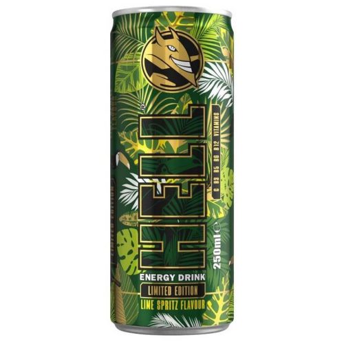 HELL lime- és mentaízű, koffeintartalmú, szénsavas, alkoholmentes ital 250 ml 