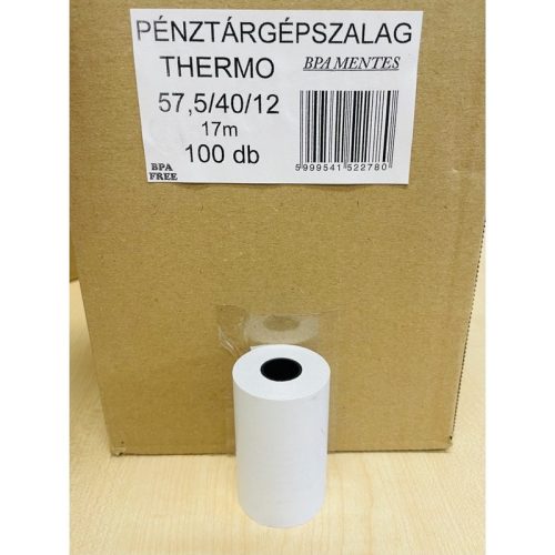 Pénztárgépszalag 57×40mm thermo 1 Doboz, (100db/doboz)