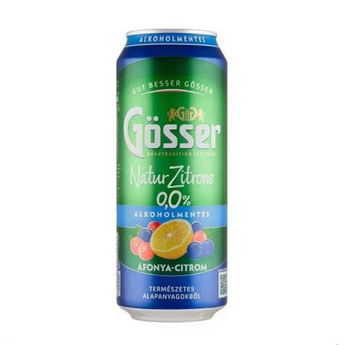 Gösser Natur Zitrone áfonya-citrom ízű alkoholmentes sörital 0,0% 500 ml 