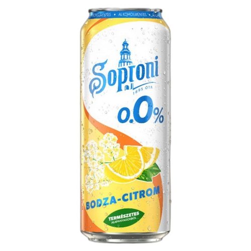 Soproni Radler 0,5 l bodza-citrom alkoholmentes sörital 0,0% dobozos