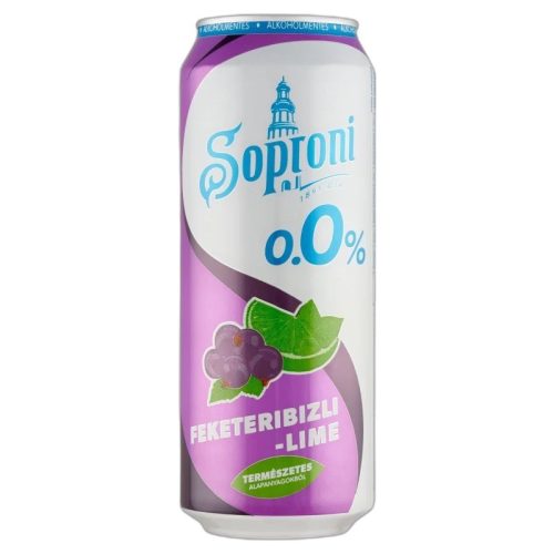  Soproni feketeribizli-lime-os alkoholmentes sörital 0,0% 500 ml 