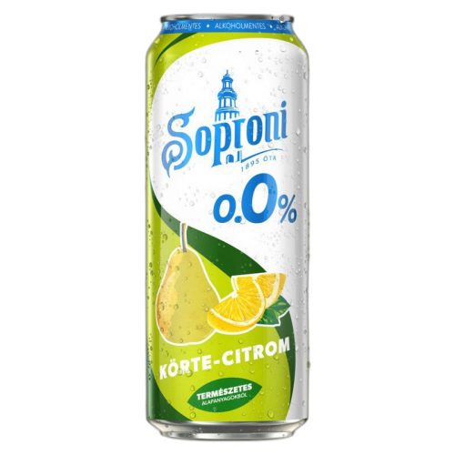 Soproni Radler 0,5 l körte-citrom alkoholmentes sörital 0,0% dobozos