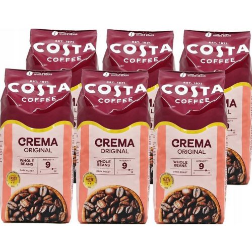 Costa Coffee Crema Original Dark Roast szemes kávé 6x1 Kg, (Egy doboz) 