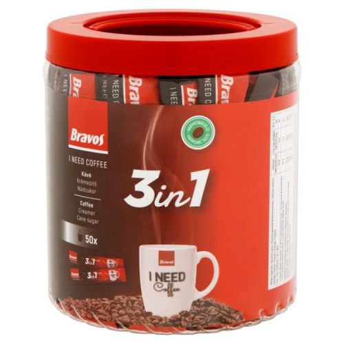 Bravos 3in1 instant kávéitalpor 50x17 g