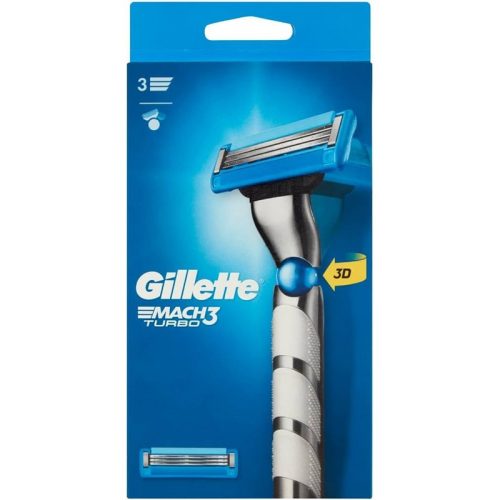 Gillette borotvakészülék Mach3 Turbó + 2 betét, Férfi Borotva