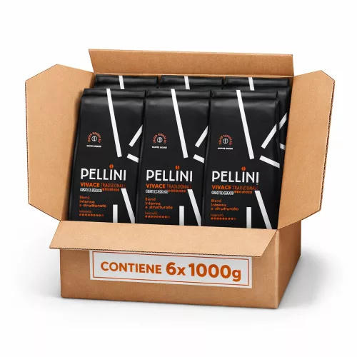Pellini Vivace Tradizionale Gusto Classico Szemes Kávé 6x1Kg, 1 Doboz