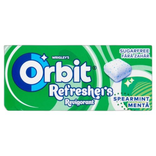 Orbit Refreshers Spearmint menta- és mentolízű cukormentes rágógumi édesítőszerrel 15,6 g