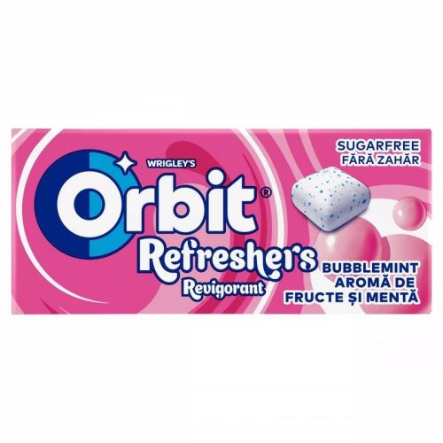 Orbit Refreshers Bubblemint gyümölcs- és mentaízű cukormentes rágógumi édesítőszerrel 17,9 g