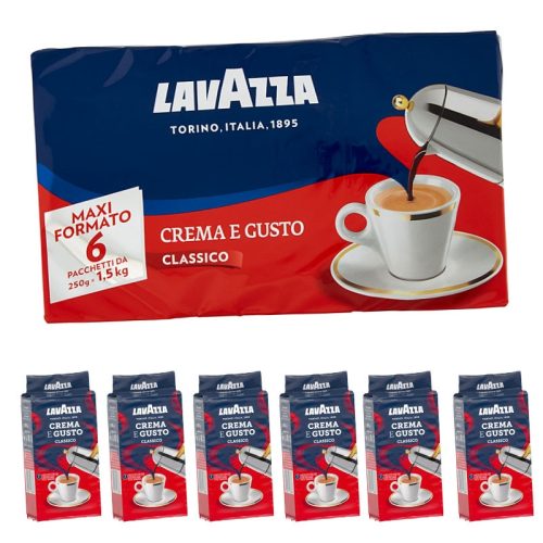 Lavazza Crema e Gusto Classico őrölt kávé 1500 g (6x250 g)