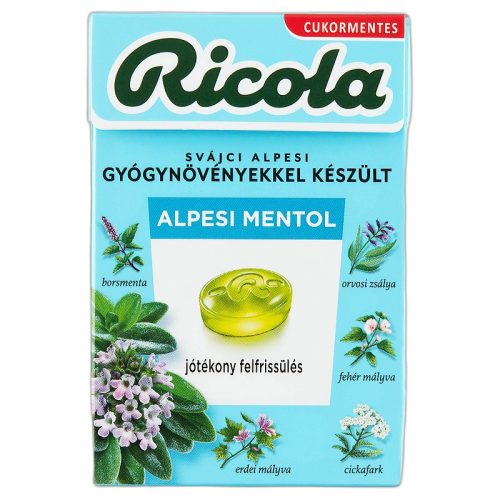 Ricola Alpine Fresh svájci gyógynövény cukormentes cukorka 40g