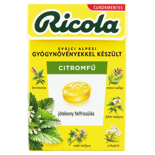 Ricola Citromfű gyógynövényes cukorka 40g