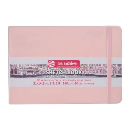 Talens Art Creation Sketch Book rajz- és vázlatfüzet, 140 g, 80 lap - A5 fekvő, pasztell pink