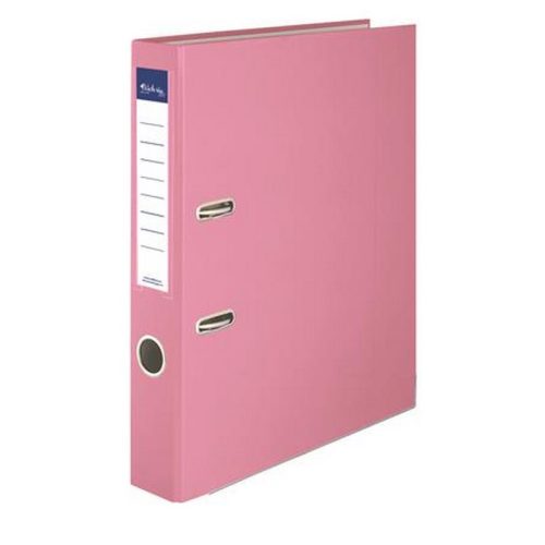 Iratrendező, 50 mm, A4, PP/karton, élvédő sínnel, VICTORIA OFFICE, "Basic", rózsaszín