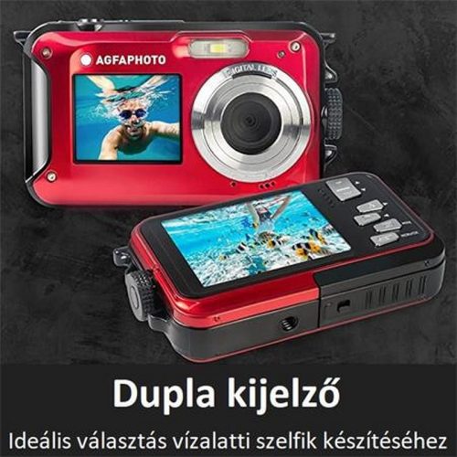 Fényképezőgép, kompakt, digitális, vízálló, AGFAPHOTO "WP8000", piros