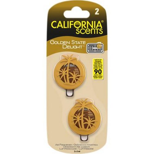 Autóillatosító, mini diffúzer, 2*3 ml, CALIFORNIA SCENTS "Golden State Delight"