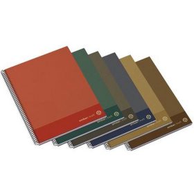  Spirálfüzet, A4, vonalas, 100 lap, keményfedeles, AMBAR "Kraft", vegyes színek