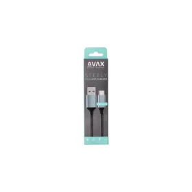   Töltőkábel, USB-A - USB-C, 1,5 m, AVAX "CB301G", acélszürke