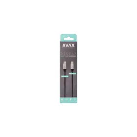   Töltőkábel, USB-C - USB-C, 60W, 1,5 m, AVAX "CB302G", acélszürke