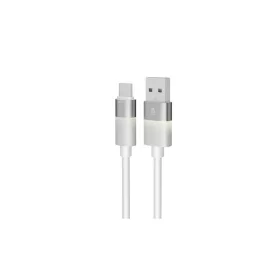   Töltőkábel, USB-A - USB-C, 18W, 1 m, AVAX "CB312 Glowy", fehér