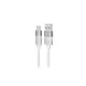 Töltőkábel, USB-A - USB-C, 18W, 1 m, AVAX "CB312 Glowy", fehér