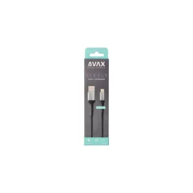   Töltőkábel, USB-A - lightning (Apple), 20W, 1,5 m, AVAX "CB314 Steel", acélszürke