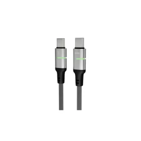   Töltőkábel, USB-C - USB-C, 60W, 2 m, AVAX "CB632 Steely LED", fekete