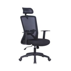   Irodai forgószék, szövetborítás, állítható dőlésszögű fejtámla, "Joy", fekete