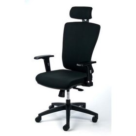   Irodai szék, állítható karfával, fekete szövetborítás, fekete lábkereszt, MAYAH "Greg"