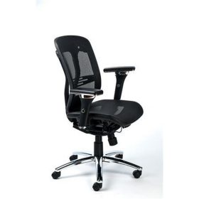   Irodai szék, állítható karfás, hálós ülőlap, hálós háttámla, alumínium lábkereszt, MAYAH "...