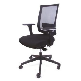   Irodai szék, fekete szövetborítás, feszített hálós háttámla, fekete lábkereszt, MAYAH "Sta...