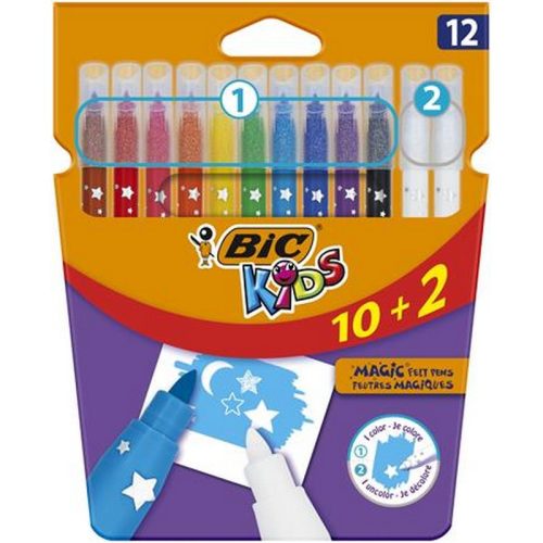 Filctoll készlet, BIC KIDS "Magic", 10+2 különböző szín