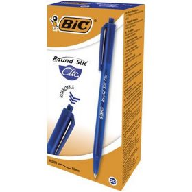   Golyóstoll, 0,32 mm, nyomógombos, BIC "Round Stic Clic", kék
