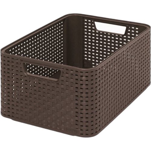 Rattan hatású kosár, 18l, sötétbarna, CURVER "Style M"