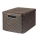 Rattan hatású kosár tetővel, 30l, sötétbarna, CURVER "Style L"