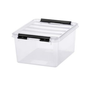   Műanyag tárolódoboz, 2 liter, fekete fogantyúkkal, SMARTSTORE "Classic 2", átlátszó