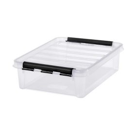   Műanyag tárolódoboz, 8 liter, fekete fogantyúkkal, SMARTSTORE "Classic 14", átlátszó