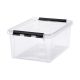 Műanyag tárolódoboz, 14 liter, fekete fogantyúkkal, SMARTSTORE "Classic 15", átlátszó