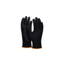   Szerelőkesztyű, PU, DONAU "Safety", 7/S méret, fekete