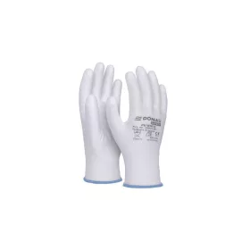   Szerelőkesztyű, PU, DONAU "Safety", 9/L méret, fehér