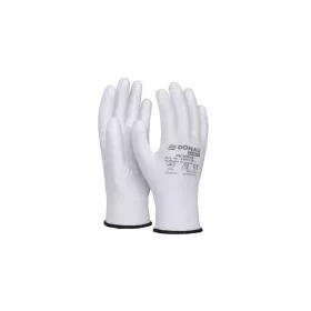   Szerelőkesztyű, PU, DONAU "Safety", 10/XL méret, fehér