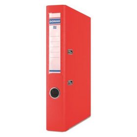   Iratrendező, 50 mm, A4, PP/karton, élvédő sínnel, DONAU "Master", piros