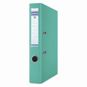   Iratrendező, 50 mm, A4, PP, élvédő sínnel, DONAU "Premium", türkiz