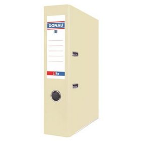   Iratrendező, 75 mm, A4, PP/karton, élvédő sínnel, DONAU "Life", pasztell sárga